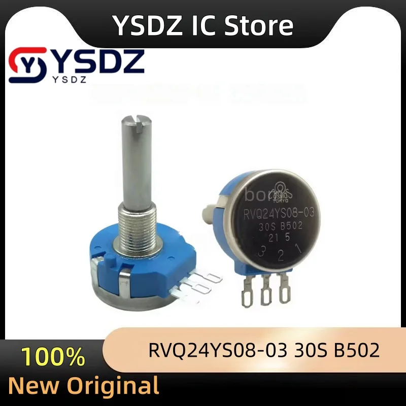 

1 шт., RVQ24YS08-03 30S B502 5KΩ, потенциометр дроссельной заслонки, длина вала 30 мм, эффективный угол 45 градусов