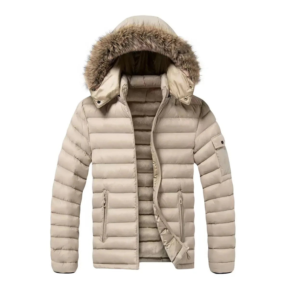 New Autumn/Winter American Outdoor Sports Thickened Warm Hooded Cotton Jacket Men's Casual Loose Plus Size Windproof Coat