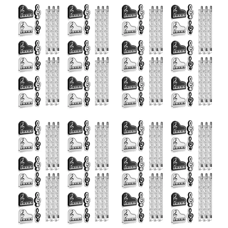 n35r-music-pencils-music-note-pencil-with-music-themed-erasers-wood-pencils-bulk-keyboard-fun-pencils-erasers-gift-192-pcs