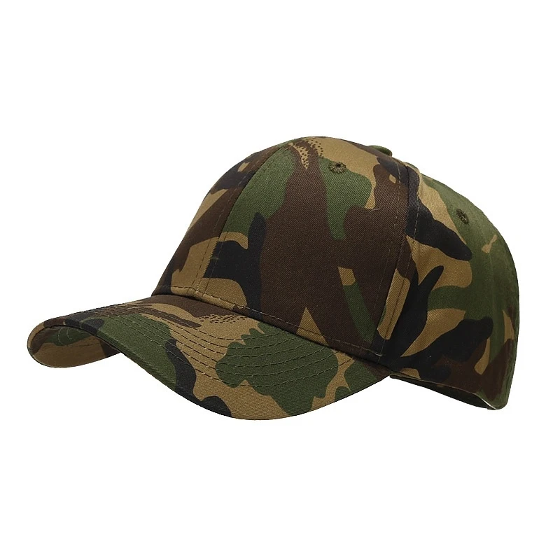 Woodland Camouflage Baseball Cap Adjustable Cotton Military Style Dad Hat Casual Outdoor Sun Hat for Men view 5