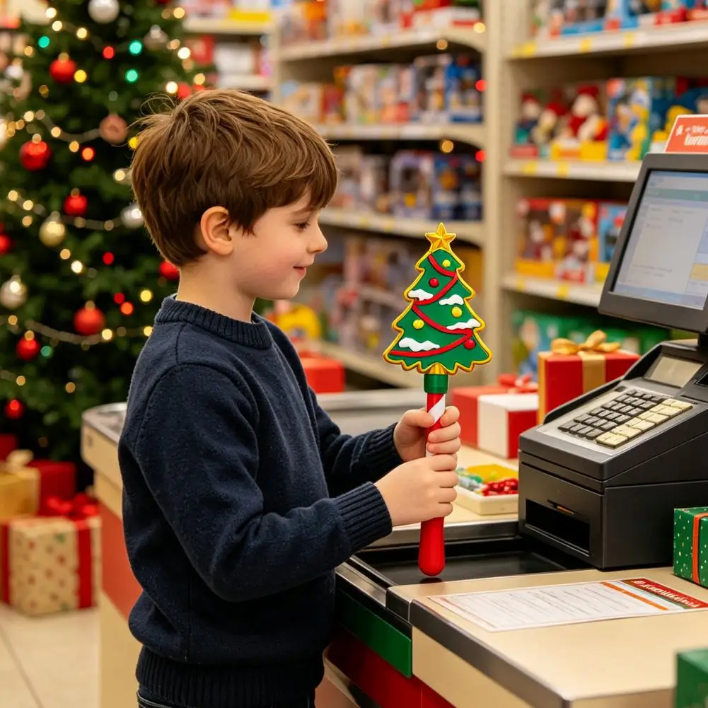 Holiday Shopping Tool 3d Printed Christmas Contactless Payment Wand Candy Cane Card Holder Stick Holiday Checkout for Kids
