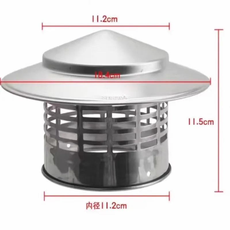 Granular furnace exhaust pipe protective cap, outdoor windproof backflow, stainless steel furnace tube rainproof cover