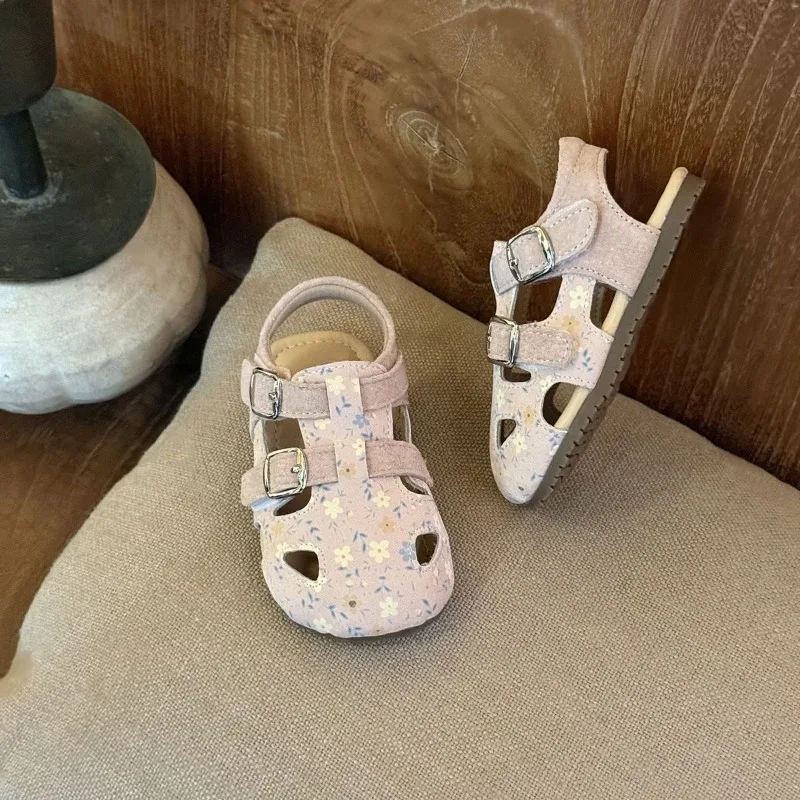 Baby-Sandalen Süße Blumenmuster Lässige Kinder-Prinzessinnen-Schuhe Weiche Sohle 2026 Sommer Neue Kleinkind-Laufschuhe Rutschfest – Detail 6