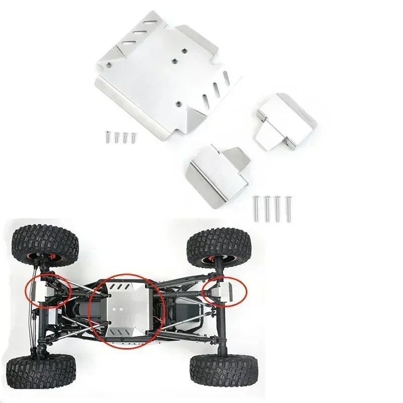แผ่นกันกระแทกใต้ท้องรถ ทำจากสแตนเลส สำหรับรถ AXIAL RBX10 Ryft 1/10 RC Crawler อะไหล่แต่ง