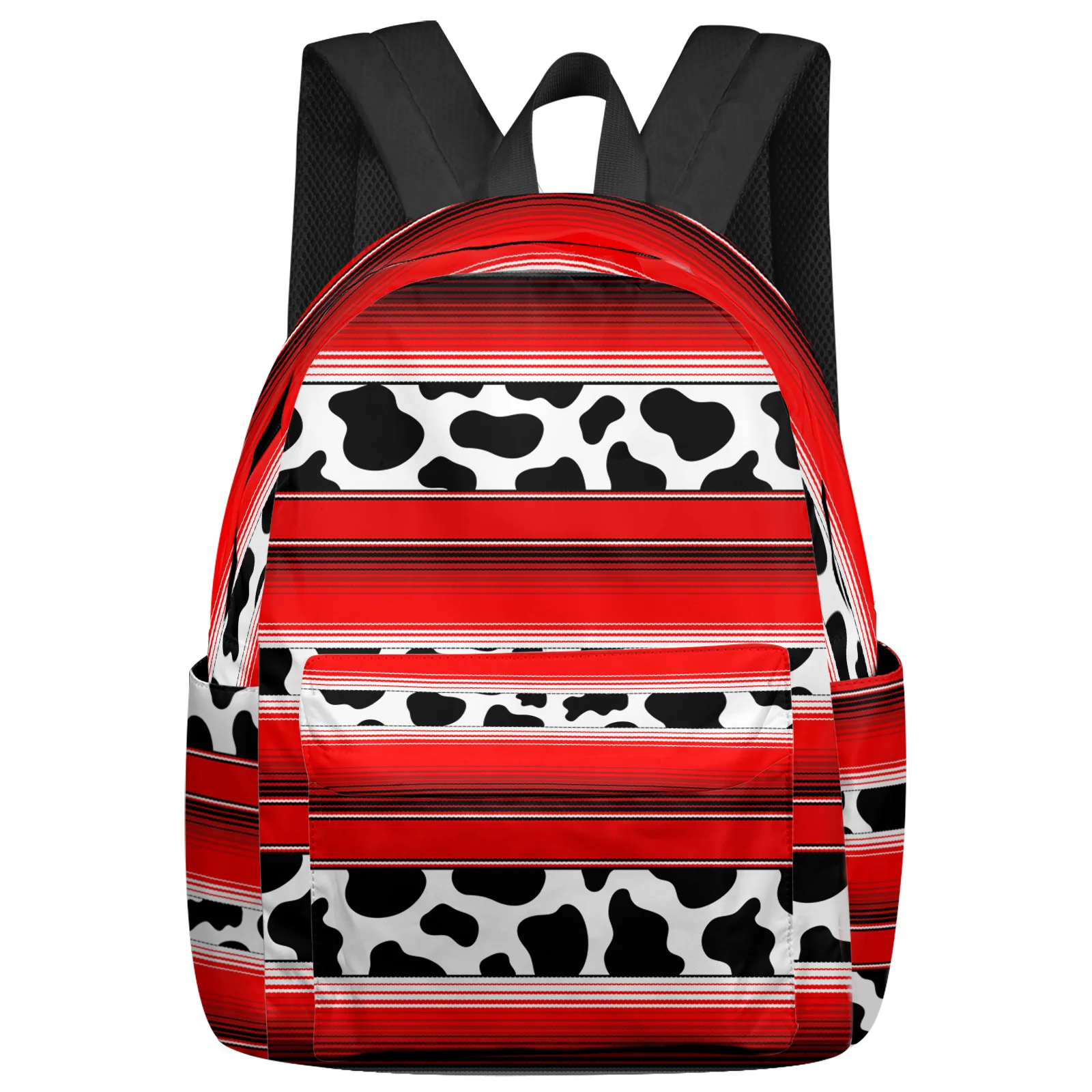 

Mexico Stripes Cow Pattern Animal Skin Texture Red Women Man Backpacks Waterproof School Backpack For Student Girls Bag Mochila