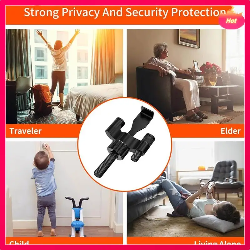 

Portable Door Lock Heavy-Duty Home Security Door Lock Travel Lockdown Locks For Additional Safety And Privacy 2 Pack