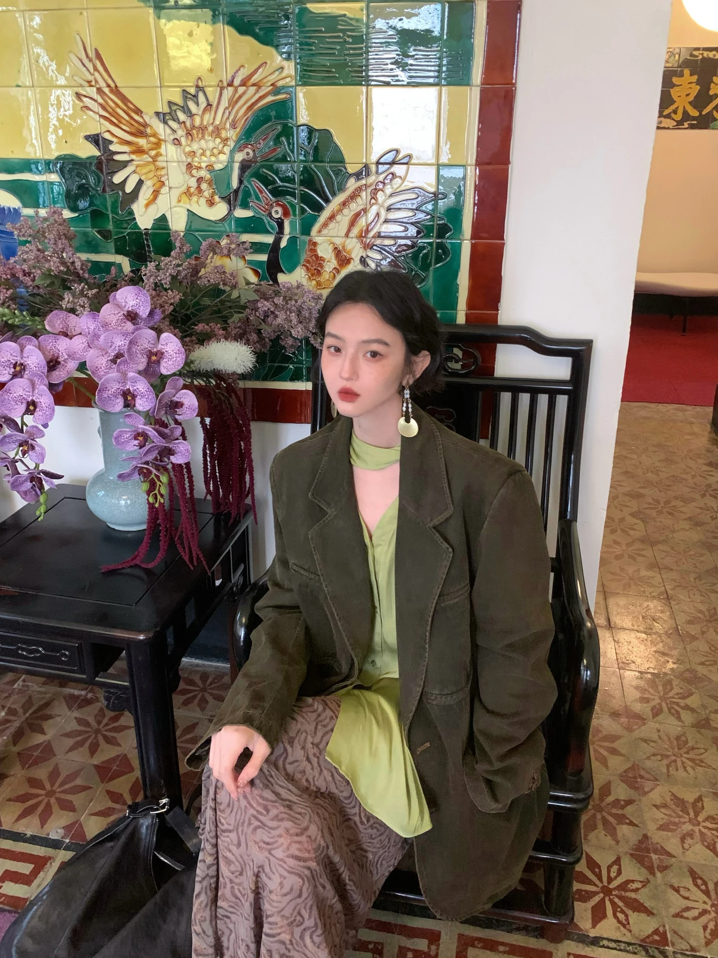 

Женское повседневное пальто Ele Retro из 100% хлопка свободного кроя с длинными рукавами, утепленное, средней длины, от Jiubu