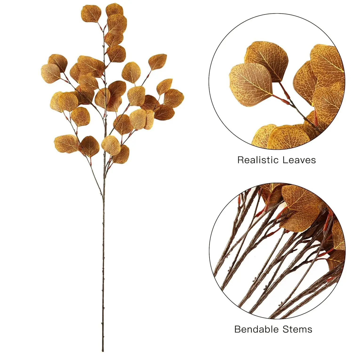 Künstliche Pflanzen Seiden-Eukalyptus-Langstängel-Kombination Brautsträuße Hochzeit Heim Zimmer Tisch DIY Vasen Hübsche Dekoration Bestseller – Detail 8
