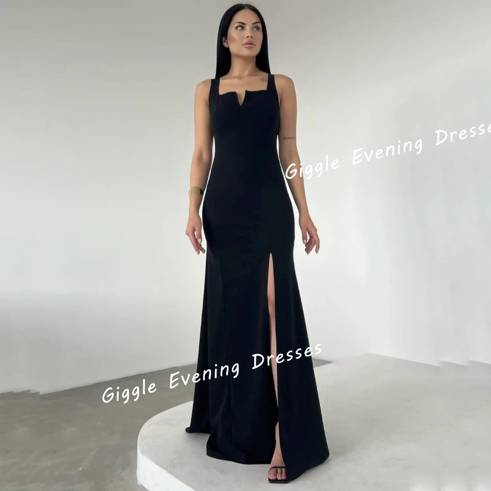 Crepe Spaghetti Strap Close-Fitting Prom Gown Saudi Arab Pretty Slit Floor-Length Chic And Elegant Evening Dress For Women 2024