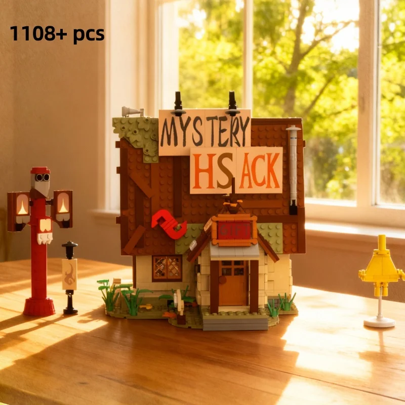 1108 + قطعة مجموعة بناء المقصورة الرائعة للغابات |   DIY نموذج المقصورة الخشبية بناء قطعة الديكور |   هدية الهالوين وعيد الميلاد