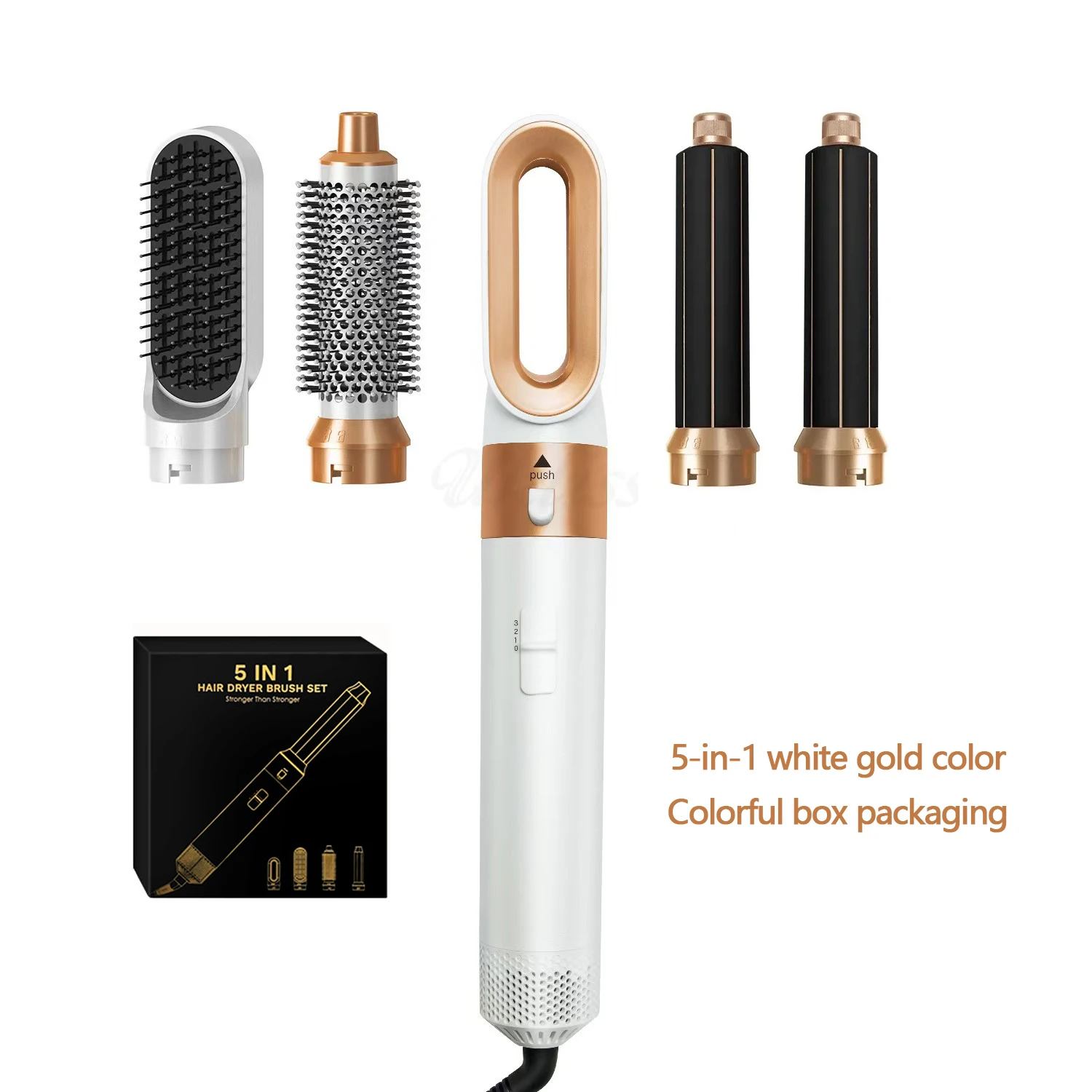 Household 5-in-1 Hot Air Comb Hair Dryer Curling Iron Straightening Iron Hairdresser Styling Tools And Accessories For Dyso Gift