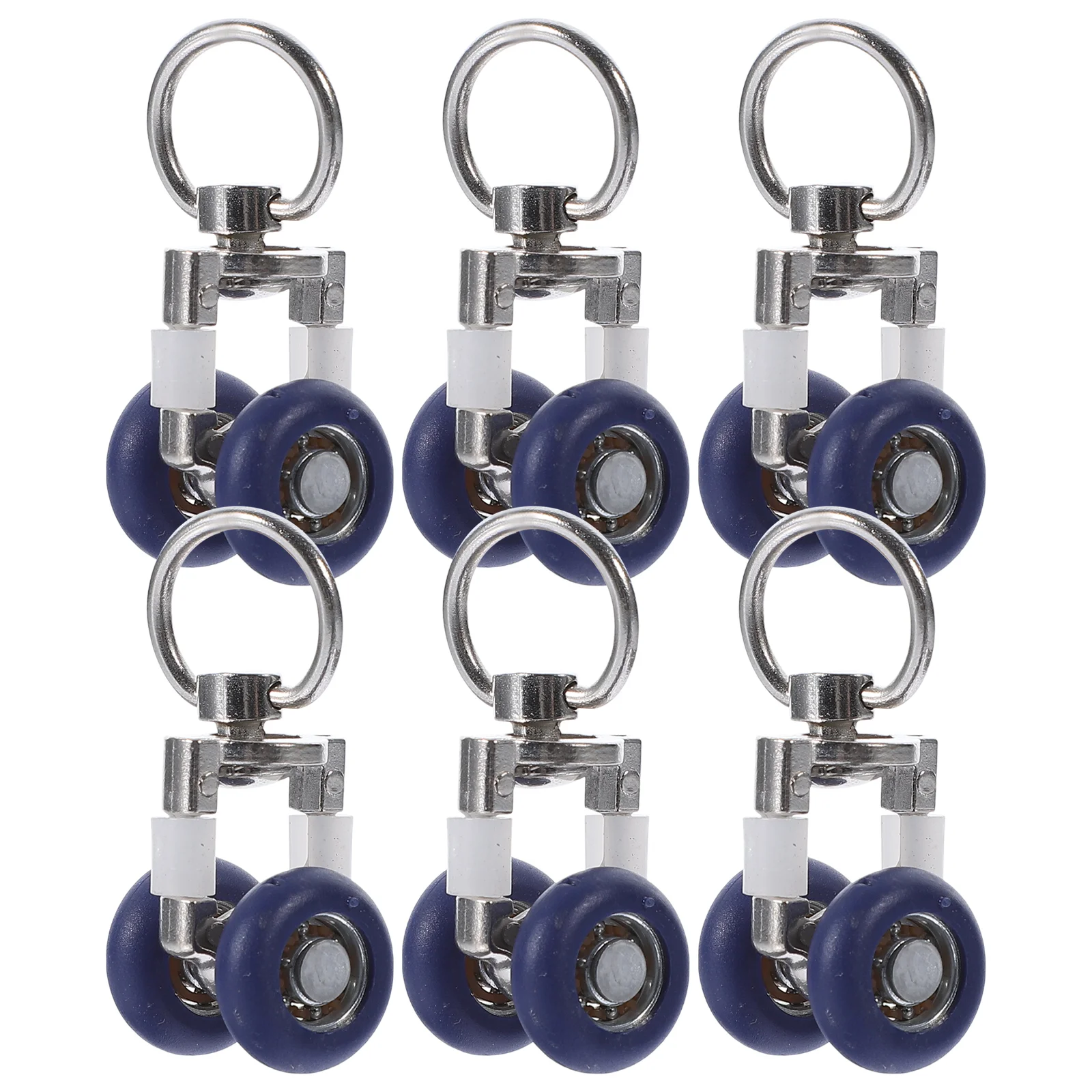 6 Pcs Track Pulley Curtain Single Tracks Motorized Hooks Train Walker Shower Drapery Rollers Wheel