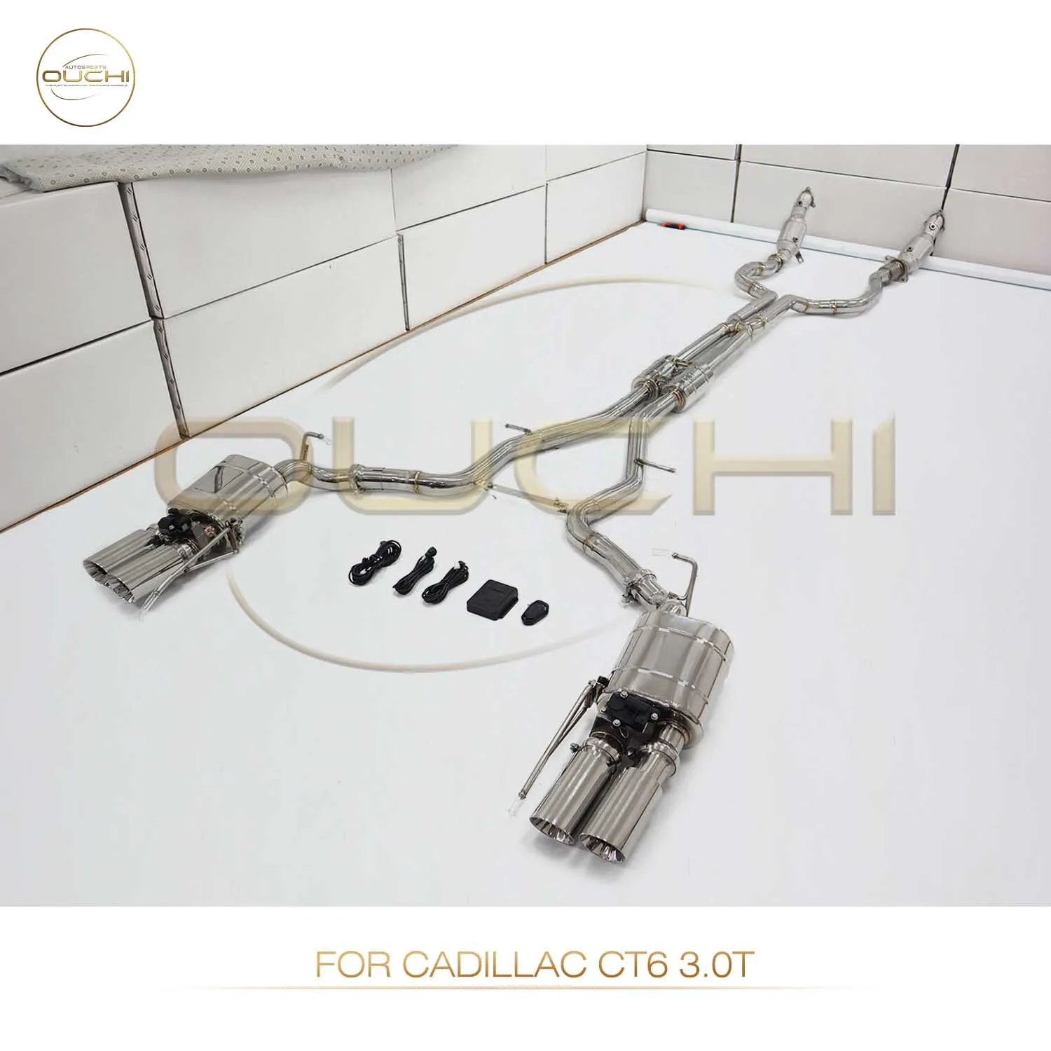 OUCHI Stainless Steel Catback Exhaust System for Cadillac CT6 3.0T 2016+ with Valves Performance Muffler Pipes full set