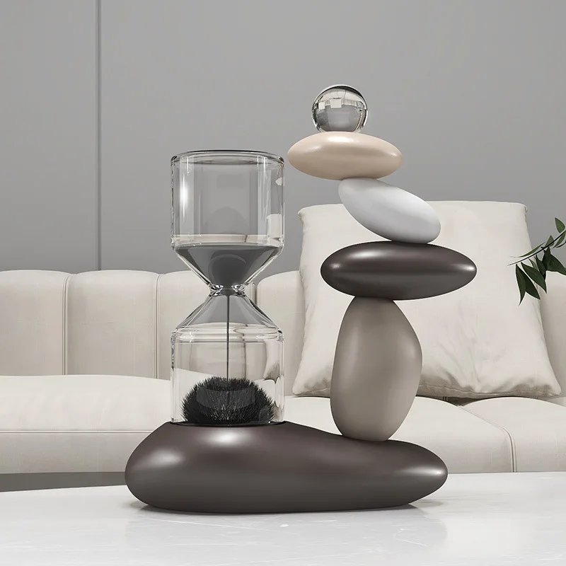 Magnetic Hourglass Decoration Resin Stone Figurine: Unique and Contemporary Decorations for Your Home