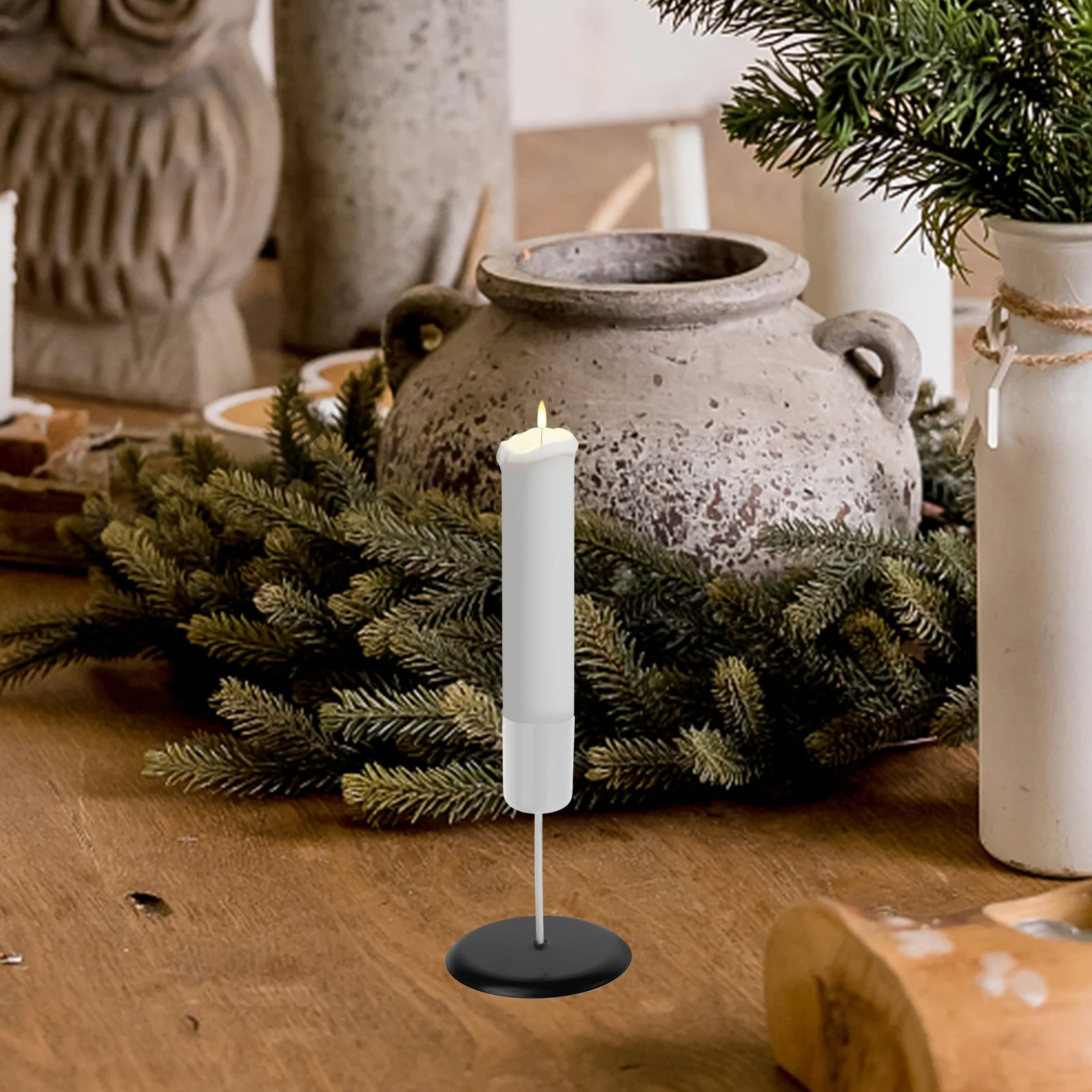 

4Pcs Holders Stainless Steel Spike Cup for Wreath Garland Decor Taper Candlestick Party Favor Metal Desktop Decor