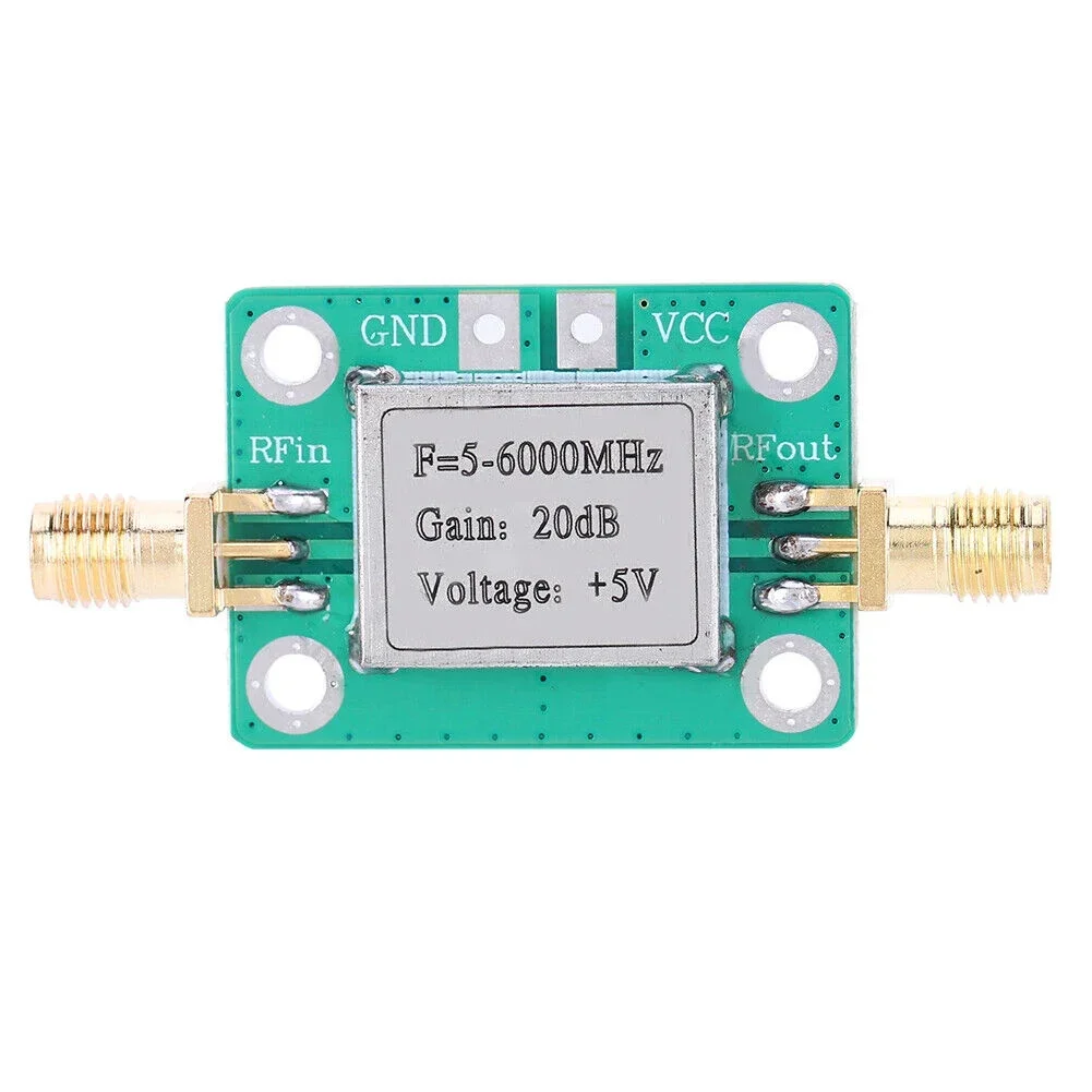 

RF Medium Power Lifier Board 5M-6GHz 20dB Gain Electronic Components 20dB 5VDC Signal Power Amp Lifier Singal Parts