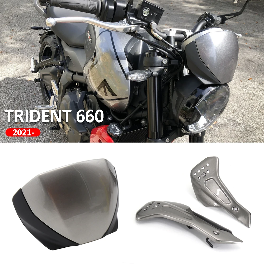 

2021- Windshield Windscreen Deflector And Side Engine Belly Protection Plates Lower Fairing For Trident 660 NEW Motorcycle Parts