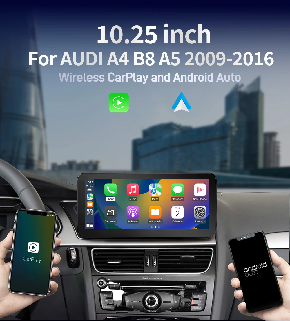 1920*720P Display-Bildschirm Linux-System Autoradio-Stereoanlage für Audi A4 B8 A5 2009-2016 Multimedia-Player BT Wireless Carplay Auto – Detail 4