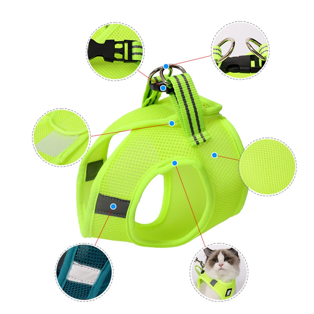 

Pet Harness Cat Pulling Strap Outdoor Breathable Harnesses and Leashes Bridegroom for Cats