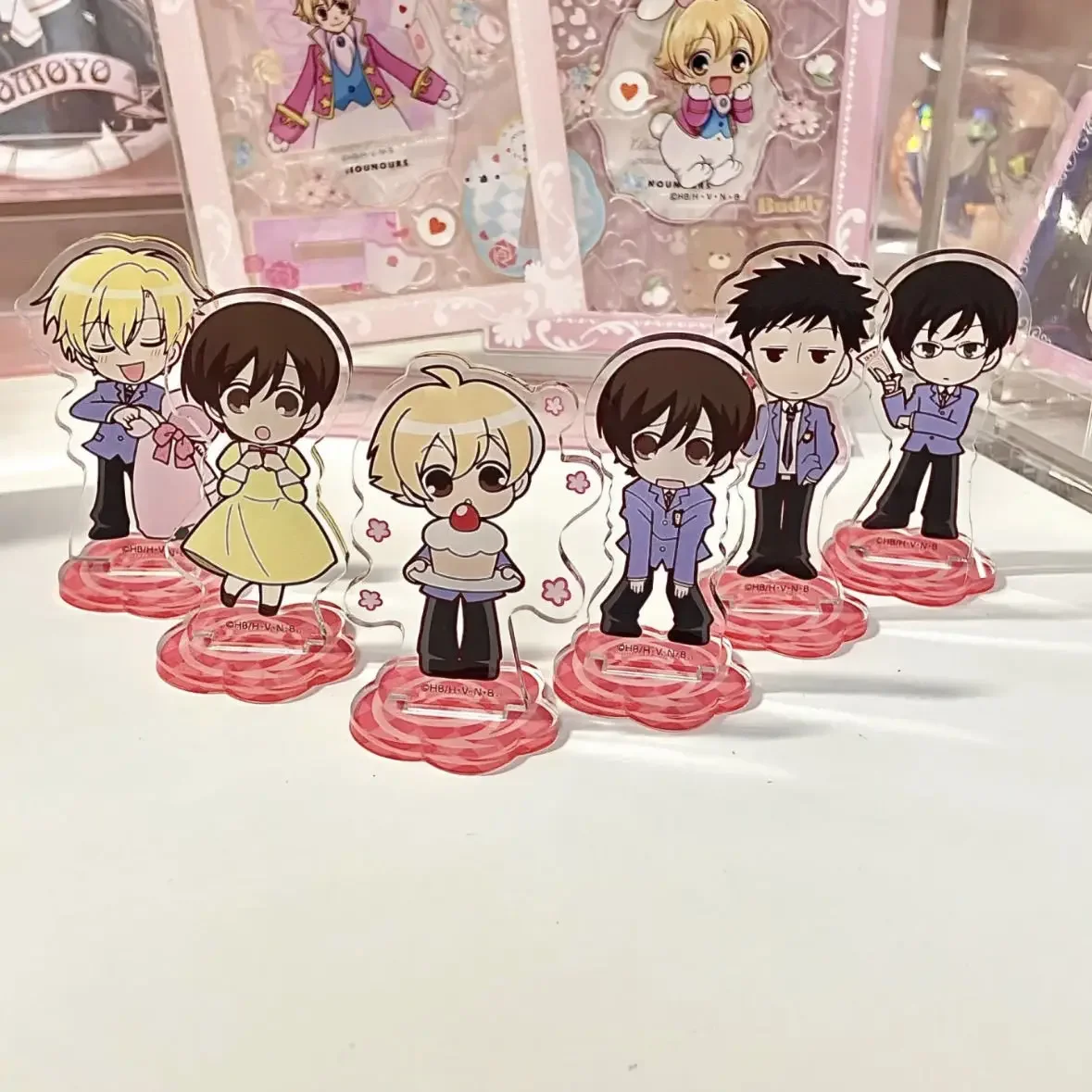 Ouran Koukou Host Club Anime Goods Fujioka Haruhi Mini Acrylic Stand Suou Tamaki Figure Display Collection Desk Decor Ornament