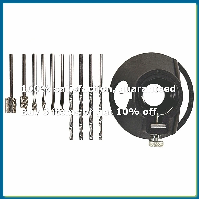 11 Pcs Multipurpose Cutting Guide Kit Shank HSS Routing Router Bits and 4Pcs Twist Drill Bit for Rotary Tools-A62I