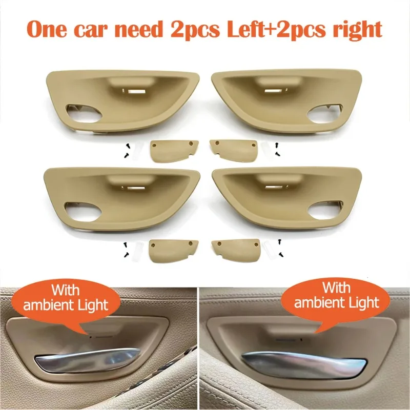 Interior Door Panel Opening Handle Bowl With Ambient Mood Light Cover Trim For BMW 5 Series F10 F11 520i 523i 525i 528i 535i