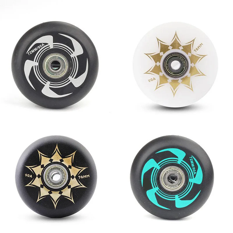 

Durable high-elasticity brake wheels for street riding90ASingle inline skates roller skates wheel accessories solid wheels
