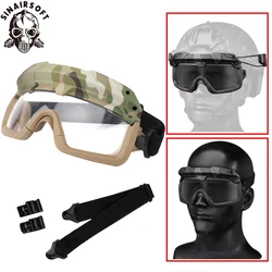 Tactical Airsoft Paintball Goggles Windproof Anti Fog CS Wargame Protection For Tactical Helmet Fishing Cycling Glasses Eyewear