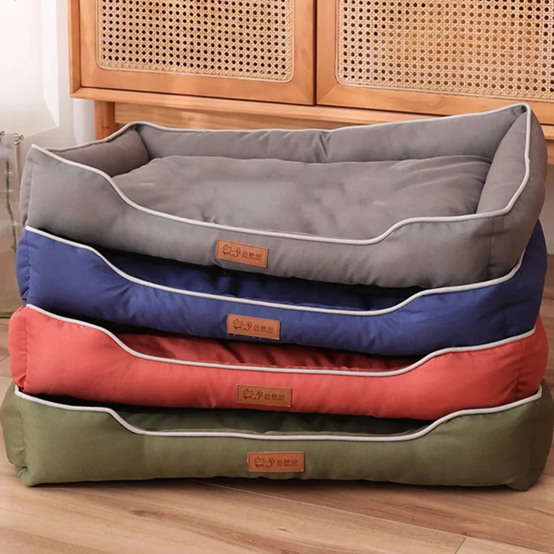 Cama Cuadrada para Perros de Cuatro Estaciones, Colchón para Perros Grandes, Resistente a Mordeduras, Cama para Gatos, Cama para Perros Gruesa y Suave, Impermeable, Sofá, Casa para Mascotas