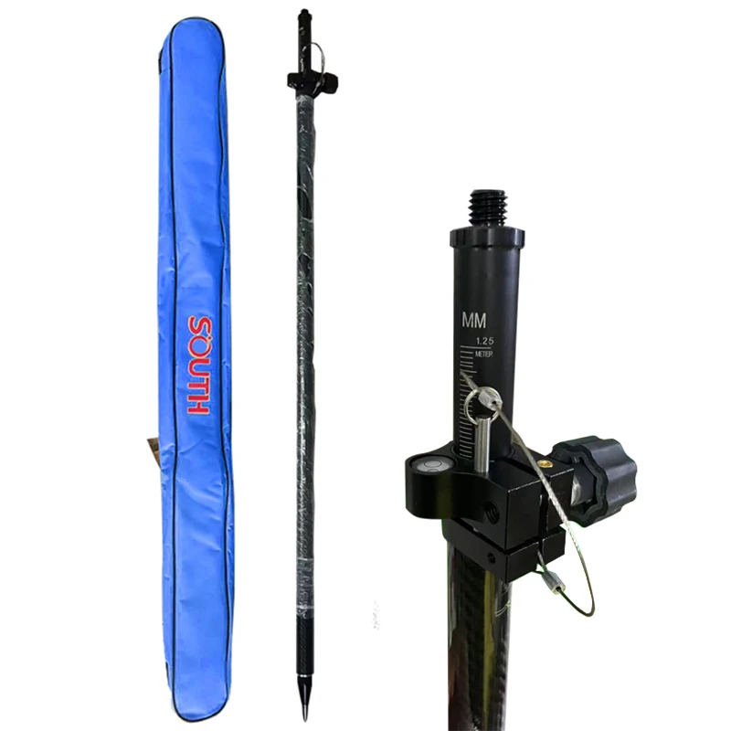 New 2.25M Telescopic Carbon Fiber Prism GPS Pole Total Station Surveying