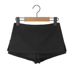 Black mini skirts for woman y2k Summer clothes 2025 pencil skirt low rise korean fashion skirt japanese micro skirts with shorts