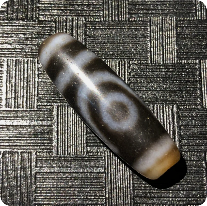 Magic Power Tibetan Old Agate 2Eye Totem dZi Bead 12*36mm C1928