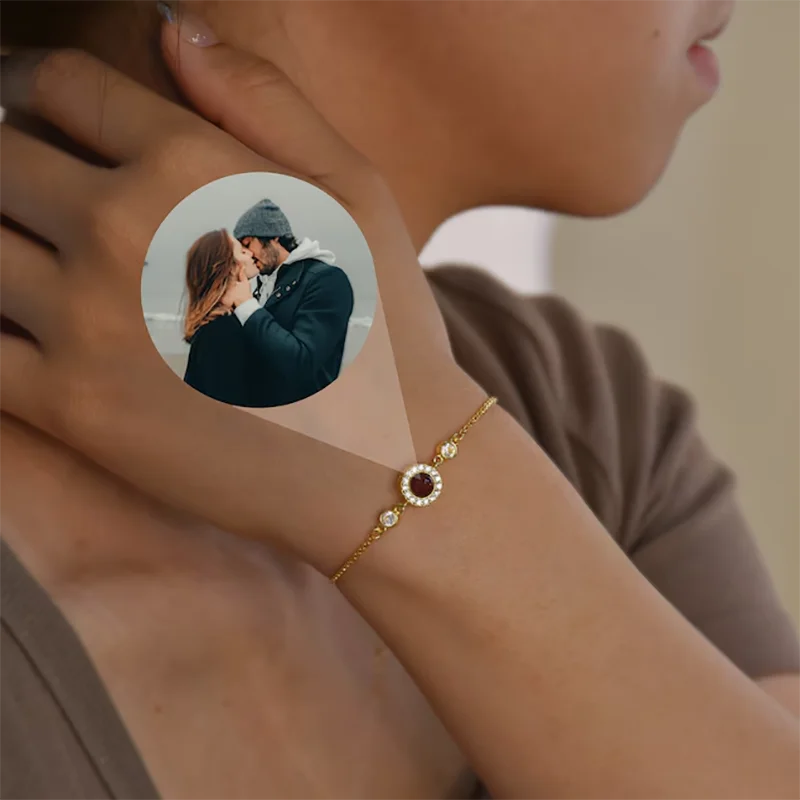 

DHQH Wholesale Annual New Customized Photo Projection Bracelet Personalized Photo Built in Bracelet with Birthday Stone Jewelry