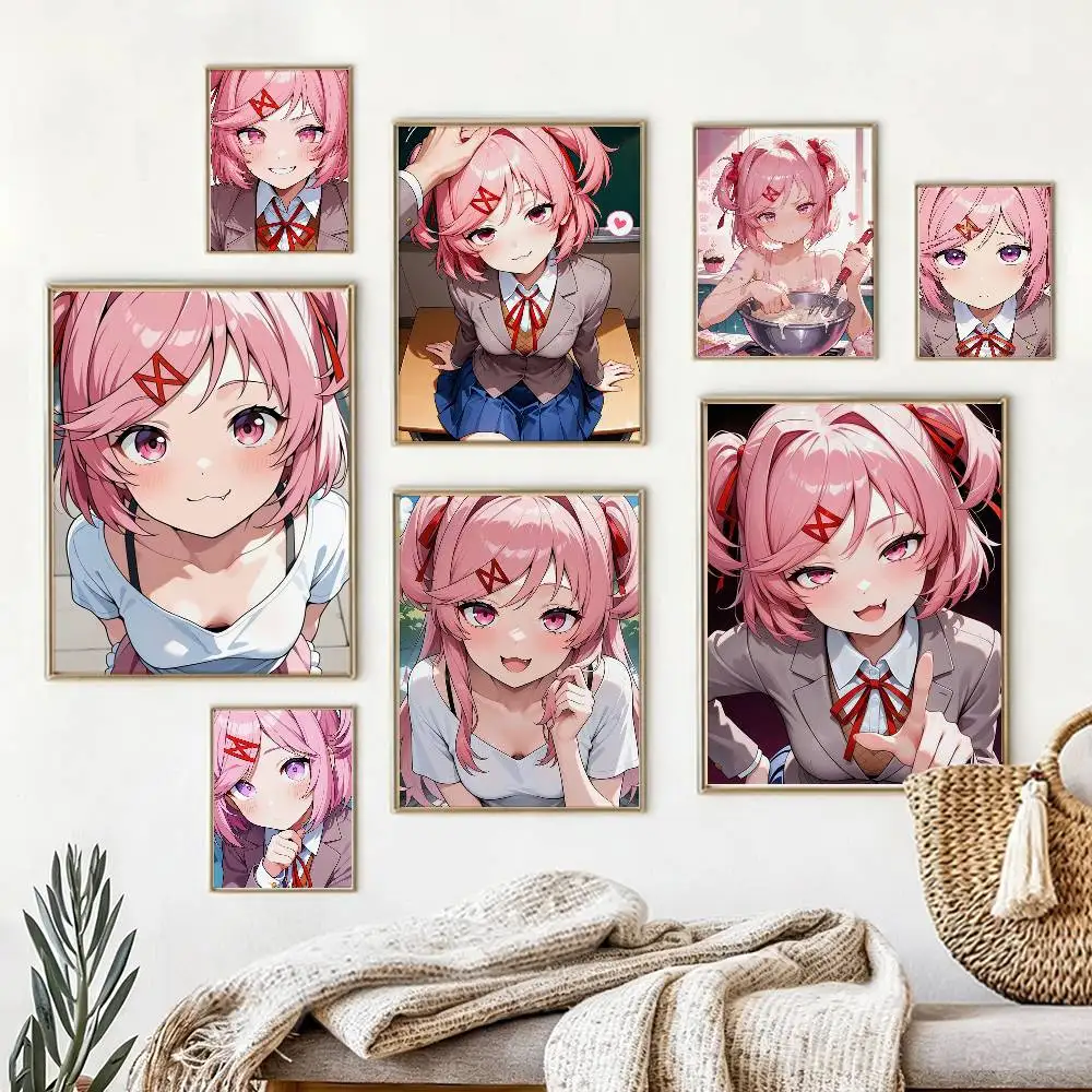 

Cartoon Character Natsuki Poster Waterproof Wall Art Sticker For Bar Living Room Vintage Decor High Quality Print Gift
