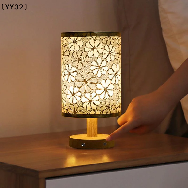 USB Bedside Lamp Night Lights Table Lamp With Cylinder Lamp Shade For Bedroom Bedside Lamp Study Dormitory Led Night Light〔YY32〕
