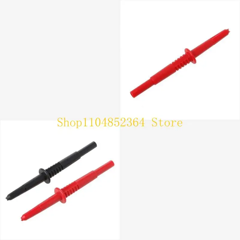 2 Pcs/1 Set Copper Rod Multimeter Testing Probe 4mm Socket Type Probe Banana Connector Red/ Black