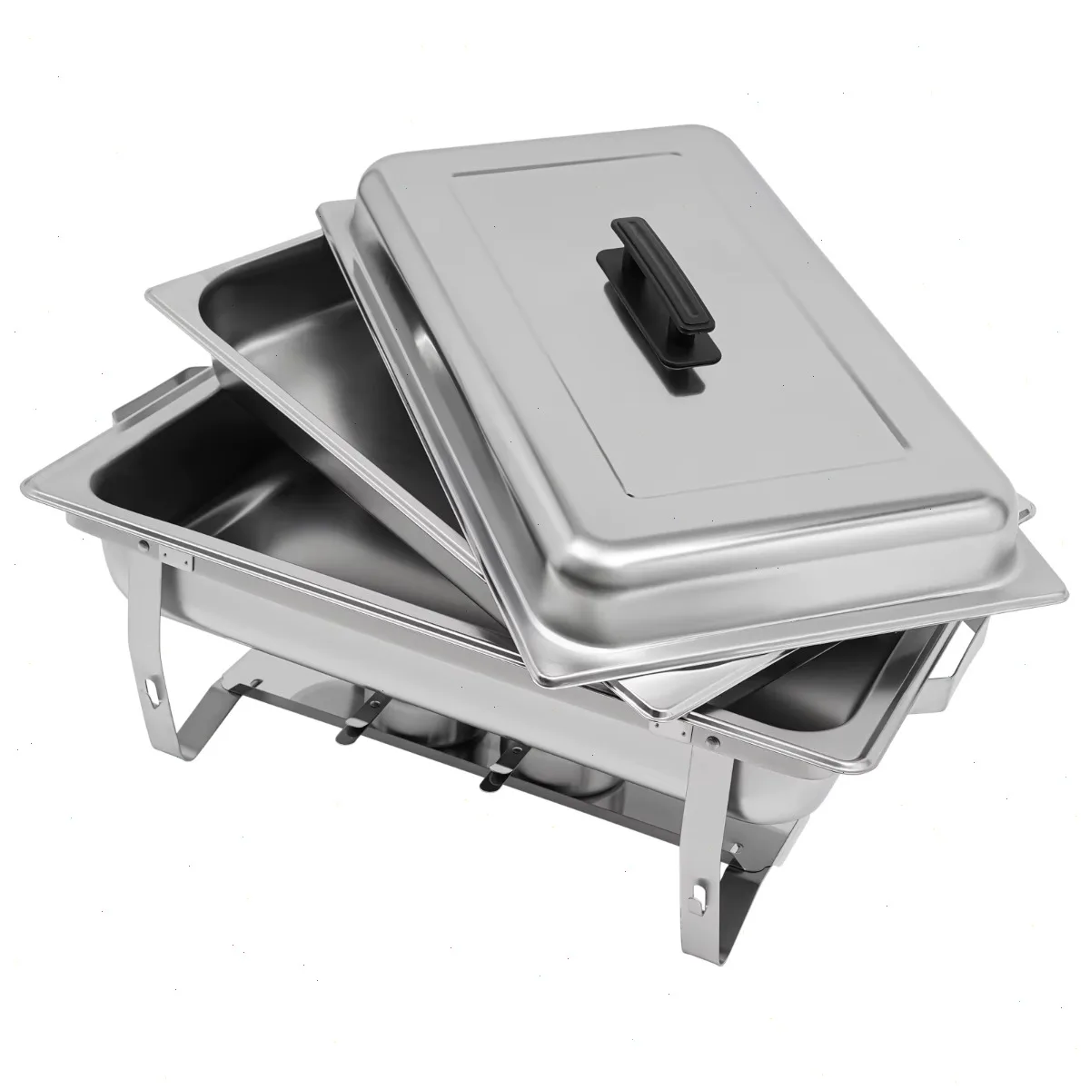 Recipiente para Calentar Comida de 7L, Olla para Calentar, Juego de Recipientes para Calentar, Calentador de Comida de Acero Inoxidable con Recipiente para Agua para Buffet, Catering y Fiestas