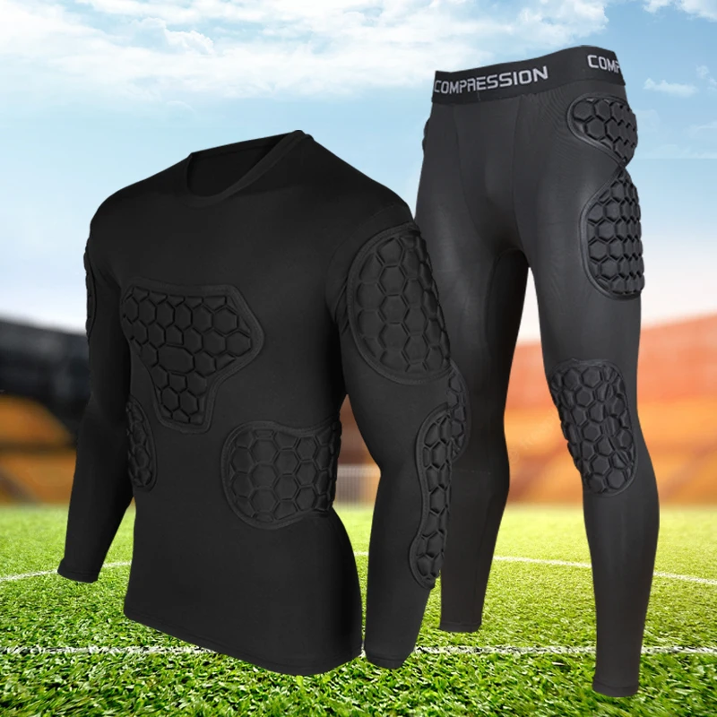 Professional goalkeeper armor uniforms football goalkeeper jerseys thicken EVA…