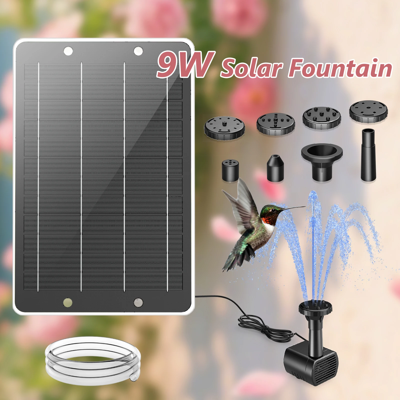 Outdoor Solar Water Fountain Pump Solar Panel Kit Multiple Spray Heads for Bird Bath Pond Garden Decoration view 4