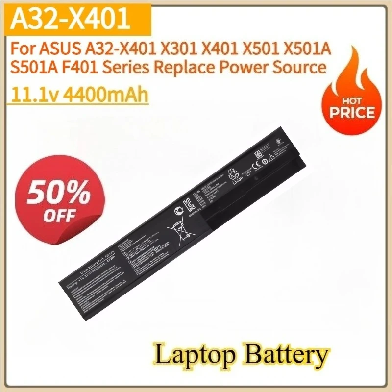 

Новый аккумулятор для ноутбука A32-X401 11,1 В 4400 мАч для ASUS A32-X401 X301 X401 X501 X501A S501A F401 Series, замена источника питания