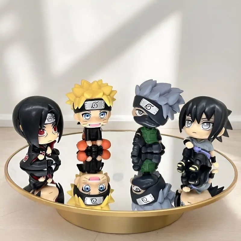 NARUTO cartoon cute figurine model kawaii 2D chibi doll car decoration office desktop display toy anime merchandise wholesale - view 2