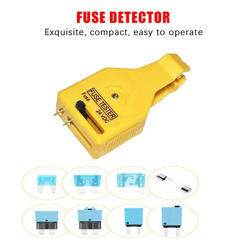 Portable 12V 24V DC Car Fuse Tester with LED Indicator Lightweight Diagnostic Tool for Road Trip Home Repair