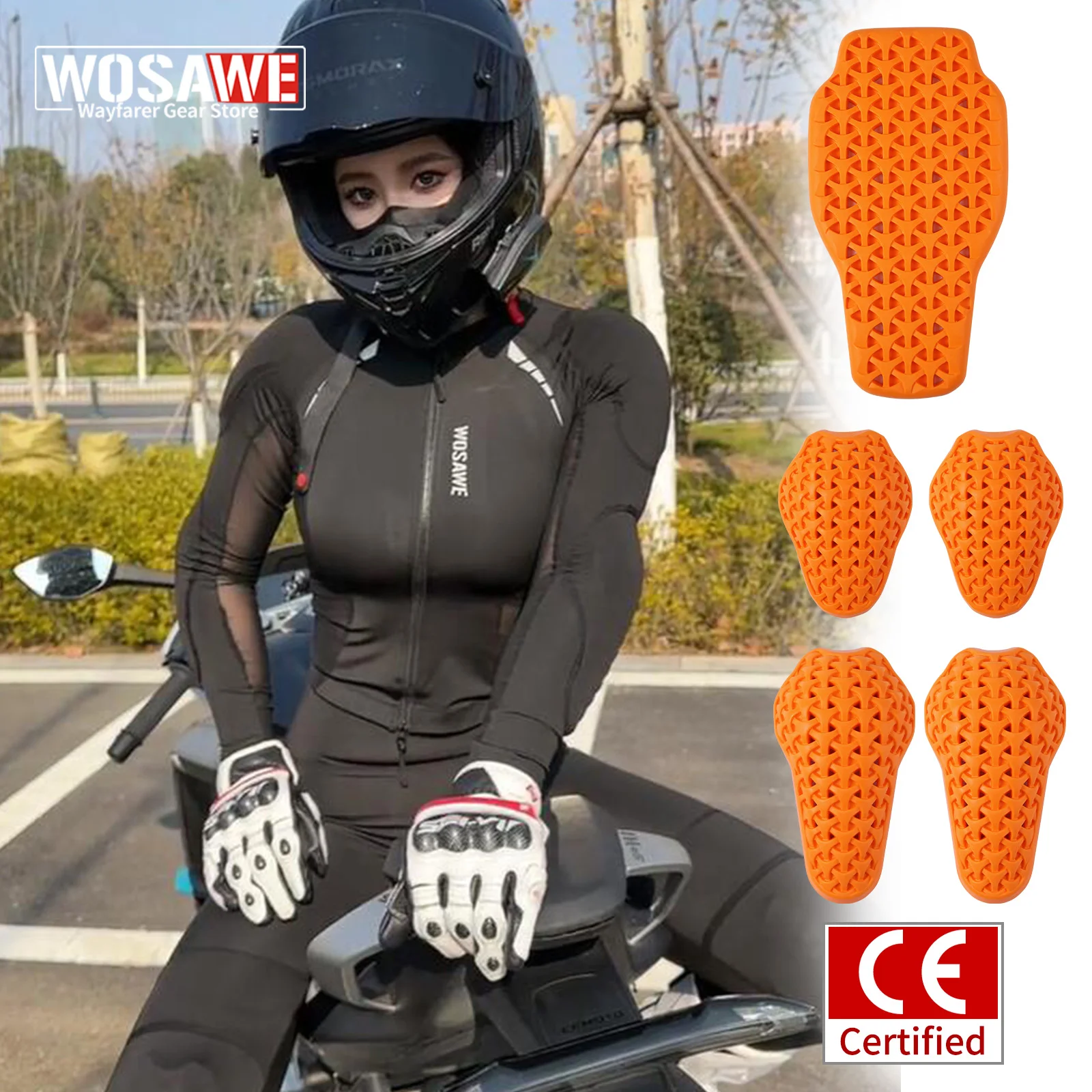

WOSAWE Women Motorcycle Jacket CE Armor Pads Protection Off-Road Racing Gear Soft Armor Body Protector for Riding Sports