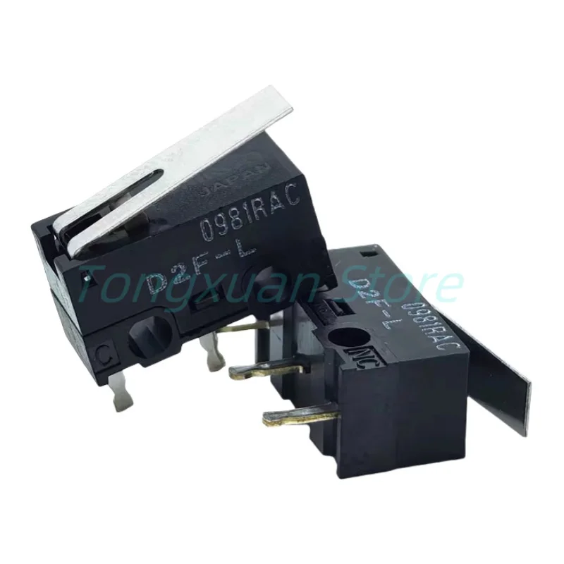 5pcs D2F-L Mini Micro Switch Gray Button Swing Rod Type 3Pins C NO NC 3A Stroke Llimit Switch
