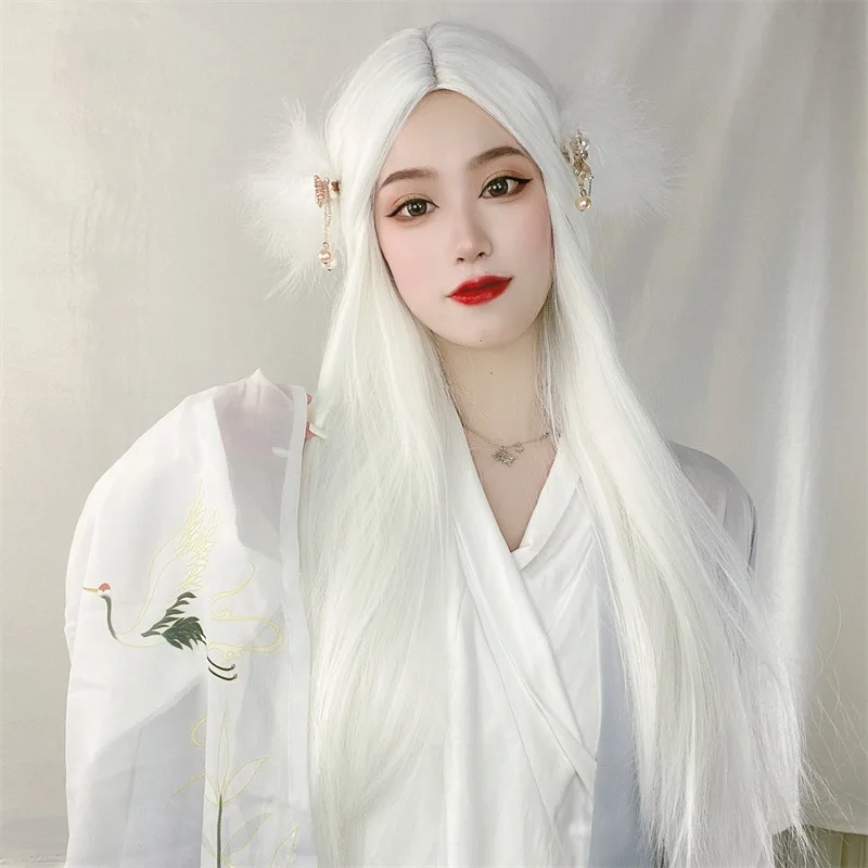 

Crossdresser Wig Male Anime Cosplay Middle Part Long Straight Hair Ancient Costume Hanfu Waist-Length Dyed Synthetic Wig