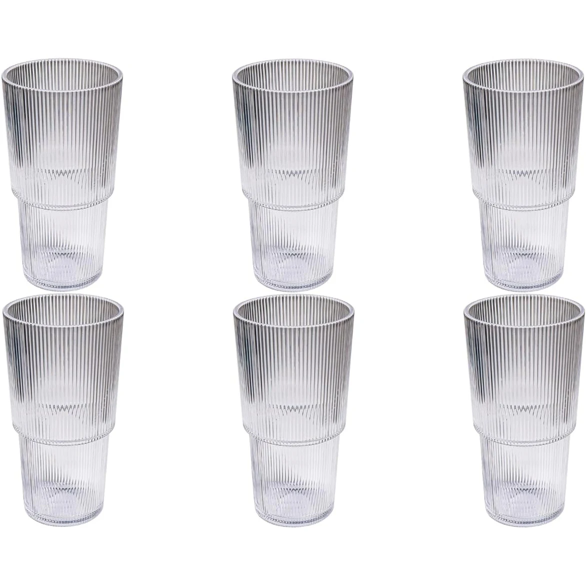 

Небьющиеся акриловые высокие стаканы для питья, набор из 6 пластиковых посуды для напитков в помещении и на открытом воздухе, акриловые стаканчики, штабелируемые и многоразовые