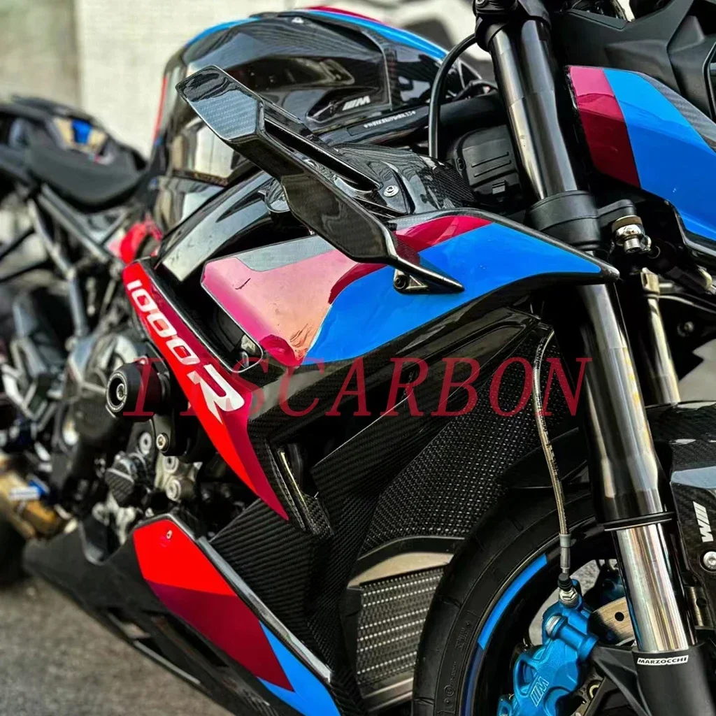 Pure Real Dry Carbon Fiber Winglets Rear Footrest Parts Fairing Fenders Cover Kits For BMW S1000R M1000R 2021 2022 2023 2024