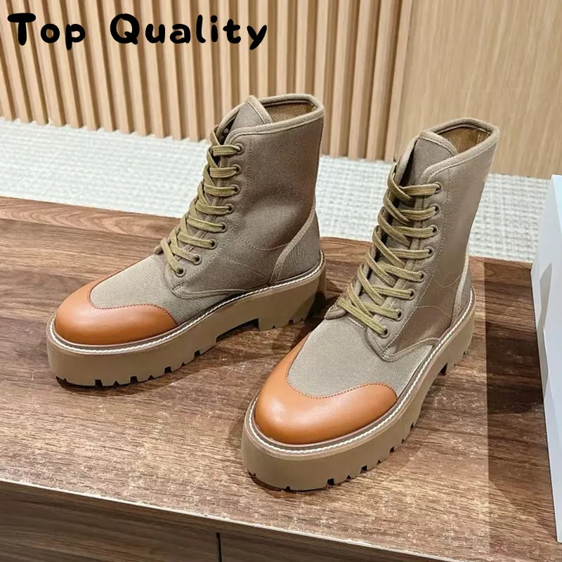 

2024 Women's Lace up Round Head Short Boots Women's Leather Fashion Chelsea Boots Women's