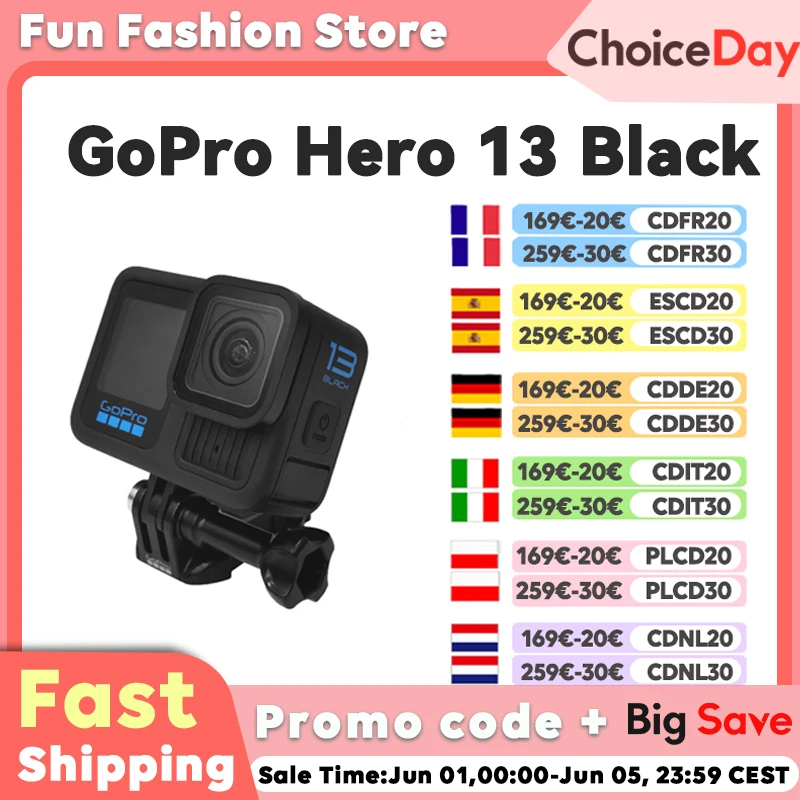 Gopro hero13 schwarz sport kamera wasserdicht und anti shake radfahren 5,3 k video live sport kamera
