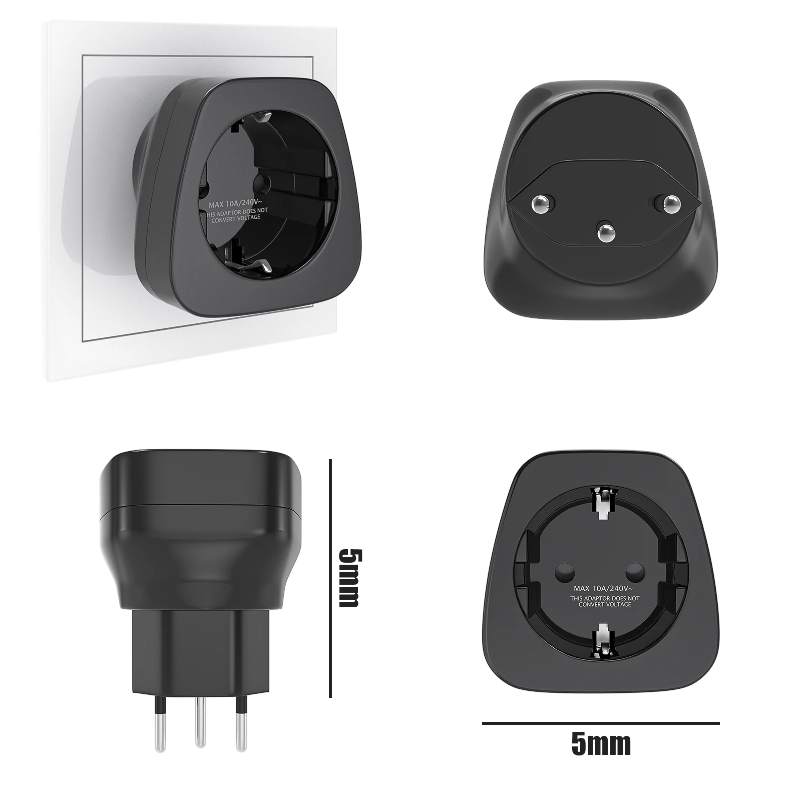 2/3PCS EU Germany to Switzerland Travel Plug, Switzerland Travel Adapter Schuko to Type J Socket Power Converter for Maldives